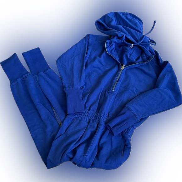 NWT Free People Movement Training Day Jumpsuit - Small - l Blue Indigo - Picture 10 of 11